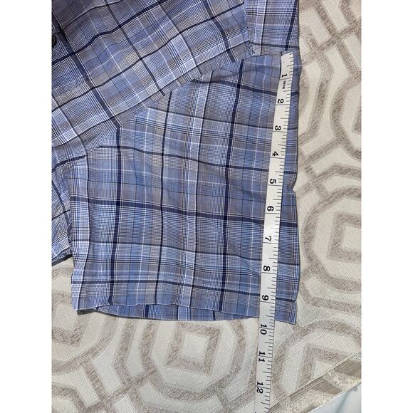 Ted Baker London Men’s Shirt Size 7 Blue Plaid Short Sleeve Button Up Casual - Picture 6 of 8